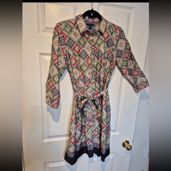 Tommy Hilfiger Paisley Patterned MIDI Dress Size 4 - Picture 5 of 6